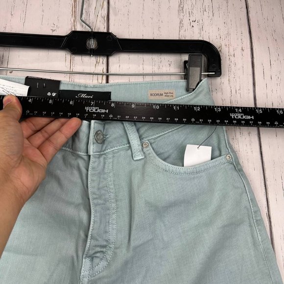 Mavi 27x27 Bodrum‎ High Rise Wide Leg Denim Jeans Pants Green Women New - Picture 5 of 16